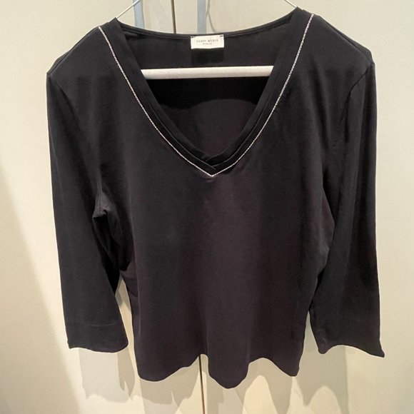 Gerry Weber Woman's Vneck jersey top with metal detail - Size 8 - Picture 11 of 13